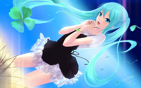 Anime, Vocaloid, Anime Girls, Hatsune Miku, Twintails, langes Haar, HD-Hintergrundbild HD wallpaper