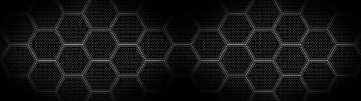 black and white honeycomb wallpaper, pattern, texture, digital art, HD wallpaper