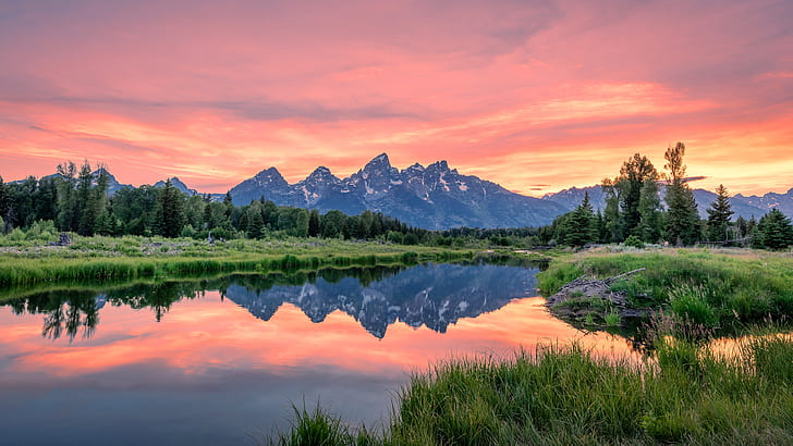 Bilder für das Desktop-Tablet und die Handys 3840 × 2400 von Sunset In Grand Teton National Park in Wyoming, USA (4k Ultra Hd Tv), HD-Hintergrundbild