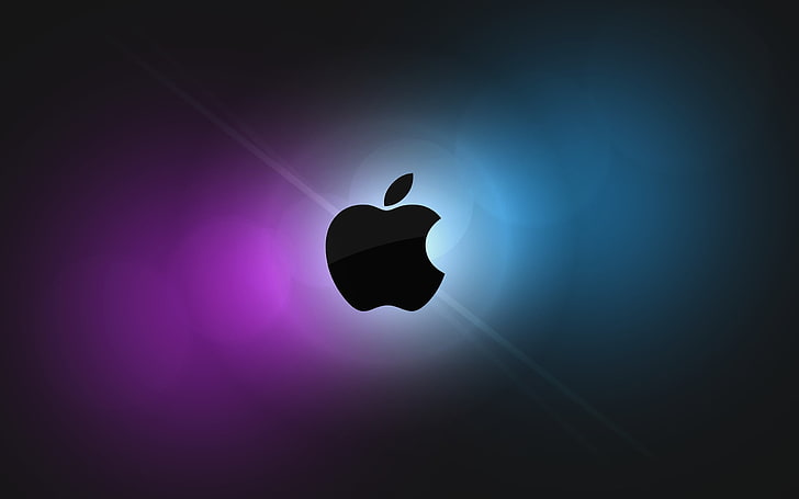 사과 로고 벽지, 자주색, 파랑, 사과, 맥 OS, HD 배경 화면