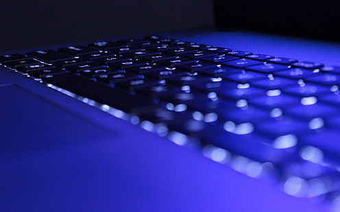 черная клавиатура ноутбука, клавиатуры, глубина резкости, боке, ноутбук, HD обои HD wallpaper