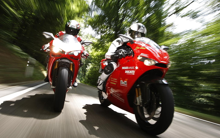 Unschärfe, Ducati, Bewegung, Sportbike, HD-Hintergrundbild