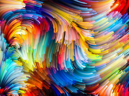 multi color illustration, paint, colors, colorful, abstract, rainbow, background, splash, painting, HD wallpaper HD wallpaper