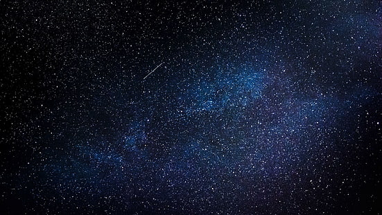 estrellas, espacio, universo, estrellado, noche, galaxia, brillo, azul, noche estrellada, cielo nocturno, vía láctea, meteorito, estrella fugaz, Fondo de pantalla HD HD wallpaper