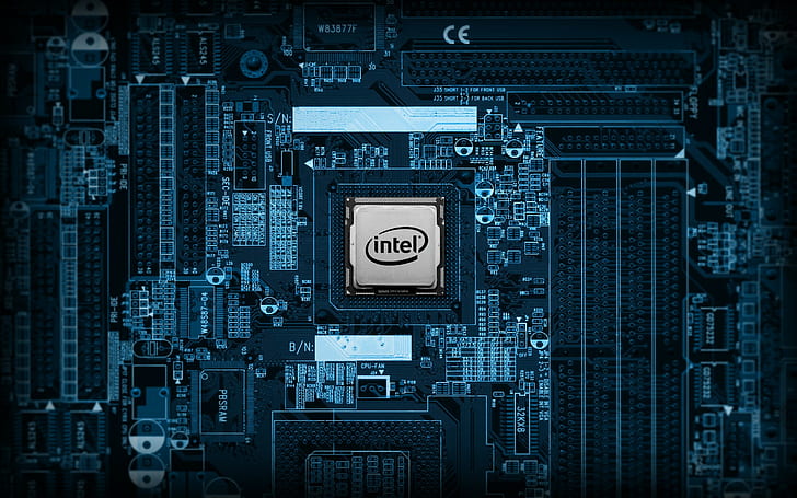 Intel, motherboards, technology, computer, circuitry, electronics, HD wallpaper