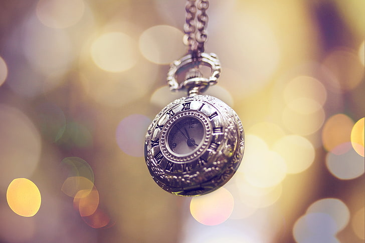gold-colored pocket watch, pocket watch, chain, decoration, decorations, flashing, HD wallpaper