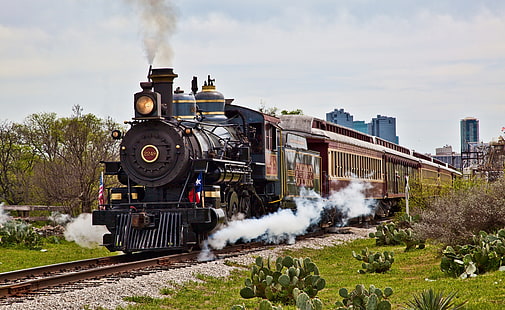 古い蒸気機関車、茶色の列車、モーター、列車、機関車、蒸気、 HDデスクトップの壁紙 HD wallpaper
