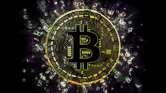 Bitcoin illustration, Bitcoin, kryptovaluta, valuta, pengar, HD tapet HD wallpaper