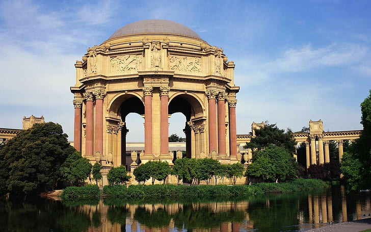 Palast der schönen Künste, San Francisco, Pavillon, See, HD-Hintergrundbild