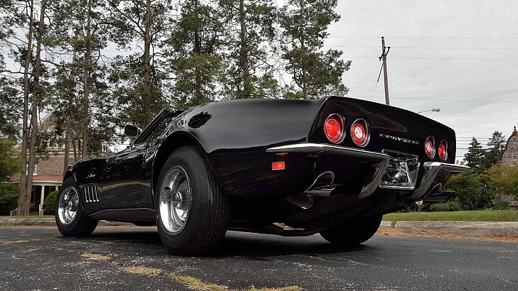 (c3), 1969, black, cars, chevrolet, convertible, corvette, HD wallpaper