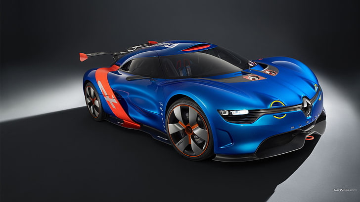 Azul Renault Sports Car, coche, Renault Alpine, Fondo de pantalla HD