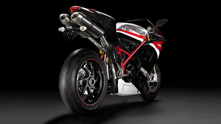 moto nera e rossa, Ducati, Ducati 1198, superbike, Sfondo HD
