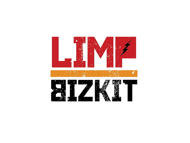 червени и бели надписи за продажба на гараж, Limp Bizkit, лого, музика, HD тапет
