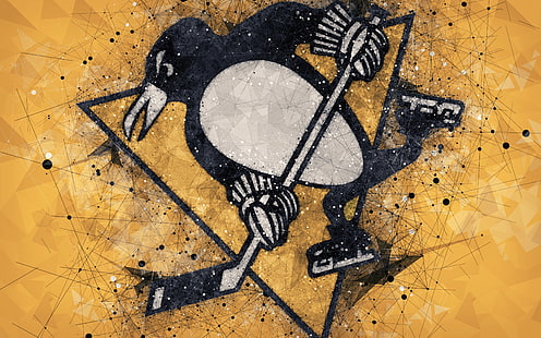 Хоккей, Питтсбург Пингвинз, Эмблема, Лого, НХЛ, HD обои HD wallpaper