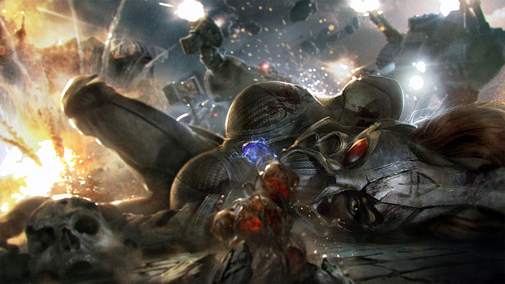 papel de parede de monstros e naves espaciais, Warhammer 40.000, Eldar, fuzileiros navais, batalha, HD papel de parede