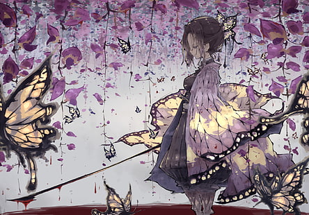 Anime, Demon Slayer: Kimetsu no Yaiba, Shinobu Kochou, Fondo de pantalla HD HD wallpaper