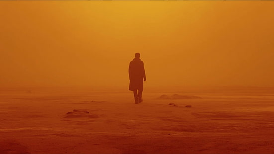 Mann läuft mitten in der Wüste, Blade Runner 2049, Ryan Gosling, beste Filme, HD-Hintergrundbild HD wallpaper