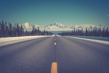 carretera de asfalto, carretera, montañas, marcado, asfalto, Fondo de pantalla HD HD wallpaper