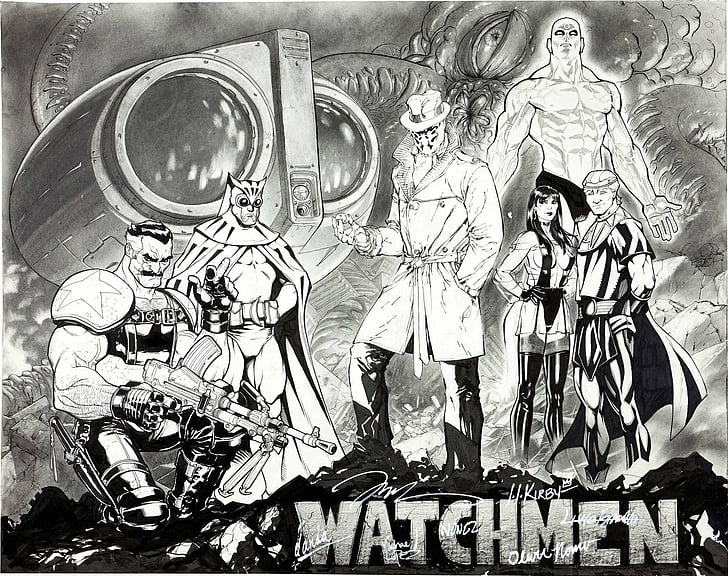 Watchmen, Doctor Manhattan, Jim Lee, Nite Owl, Rorschach, Silk Spectre, The Comedian (Watchmen), HD wallpaper