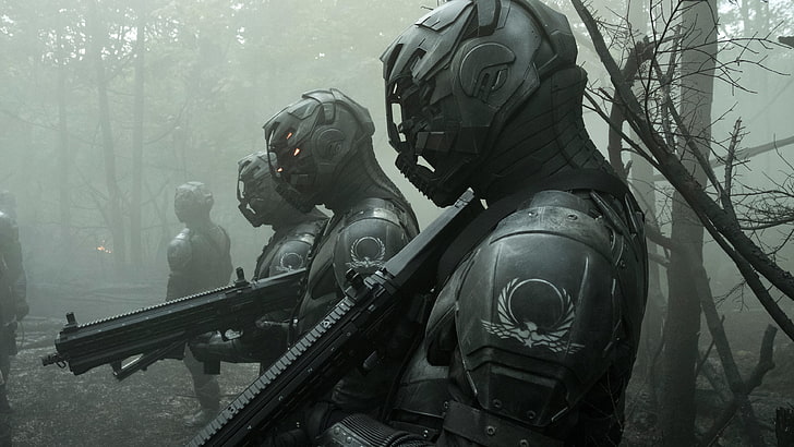 Ilustración de soldados, Netflix, Altered Carbon, cyberpunk, UTAS UTS-15, Fondo de pantalla HD