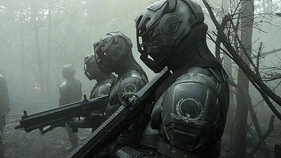 illustration de soldats, Netflix, carbone altéré, cyberpunk, UTAS UTS-15, Fond d'écran HD HD wallpaper