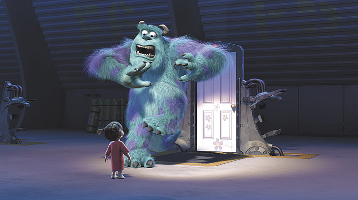 Monsters Inc, Sulley, Pixar, Animation, Boo, Tapety HD