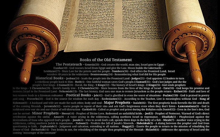 deux manuscrits marron et blanc, la Torah, Jésus-Christ, Fond d'écran HD
