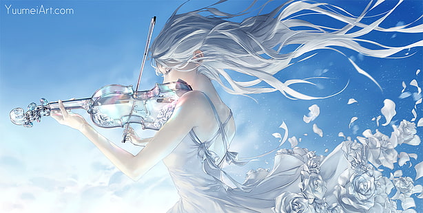Anime, oryginał, dziewczyna, oryginał (anime), skrzypce, skrzypek, Tapety HD HD wallpaper