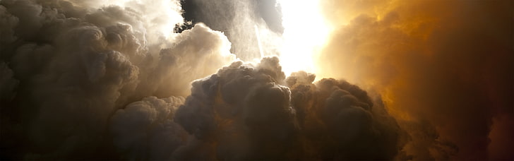 clouds smoke space shuttle nasa 3840x1200  Aircraft Space HD Art , Clouds, smoke, HD wallpaper