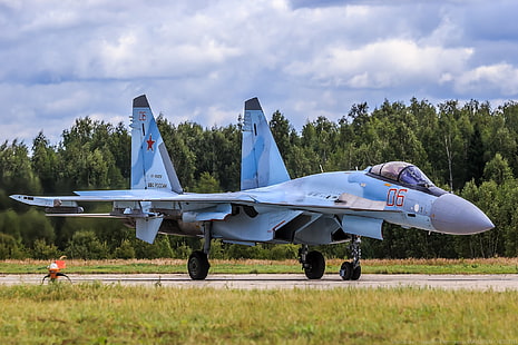 Rosyjskie Siły Powietrzne, Suchoj Su-35, samoloty bojowe, Tapety HD HD wallpaper