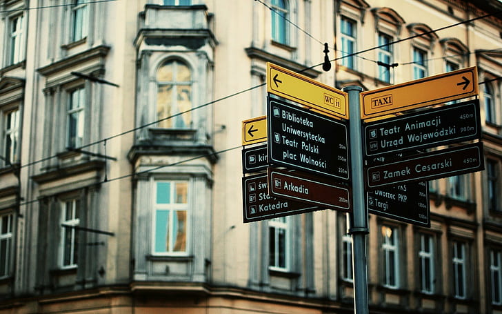 city street poland poznan, HD wallpaper