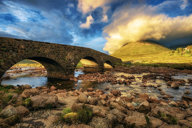 Brücke, Schottland, Isle of Skye, Sligachan, HD-Hintergrundbild