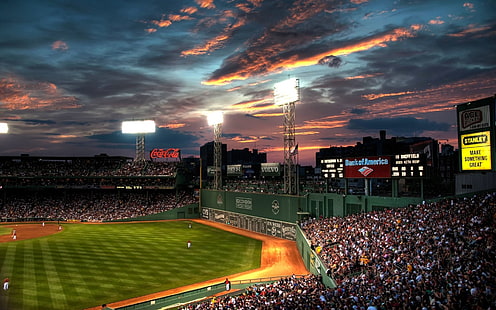estádio de jogo, beisebol, Boston Red Sox, Fenway Park, HD papel de parede HD wallpaper