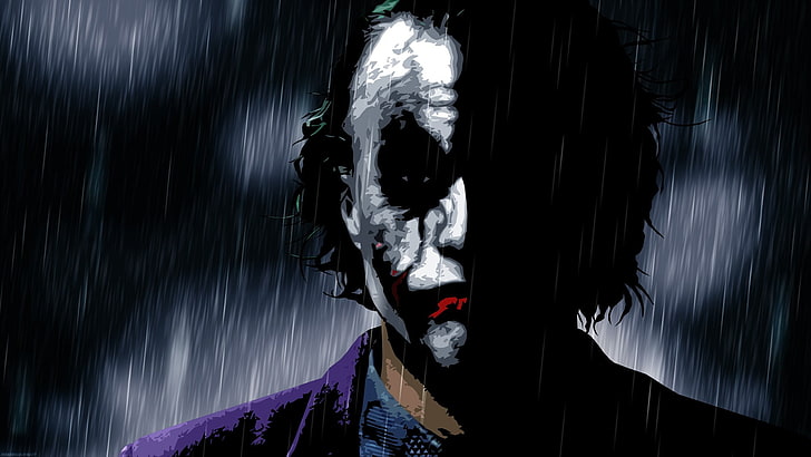 Joker, ilustraciones, Heath Ledger, Batman, Fondo de pantalla HD