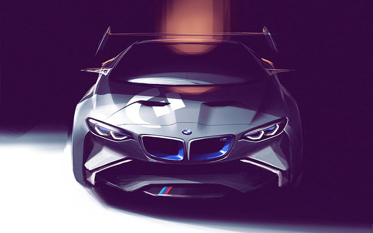 BMW concept car, dibujo artístico, BMW, Concept, Car, Art, Drawing, Fondo de pantalla HD