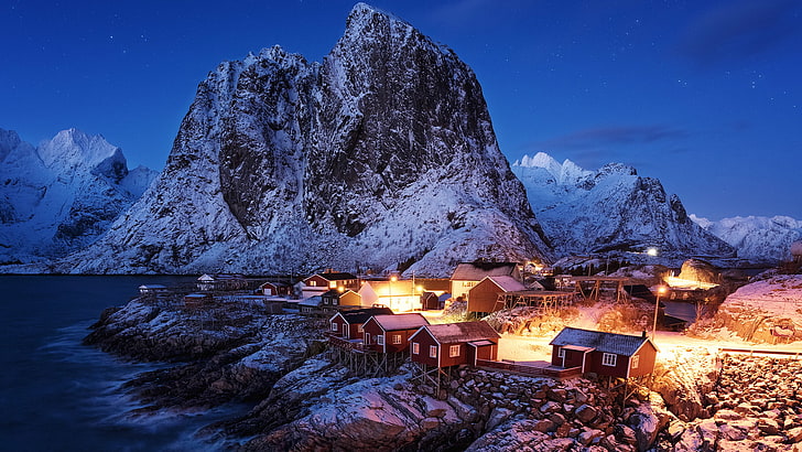 Cabins of Hamnoy, Cabins, Hamnoy, HD wallpaper