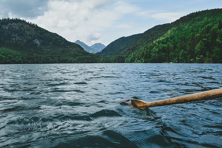 ธรรมชาติน้ำทะเลสาบต้นไม้ป่าเมฆภูมิทัศน์, วอลล์เปเปอร์ HD