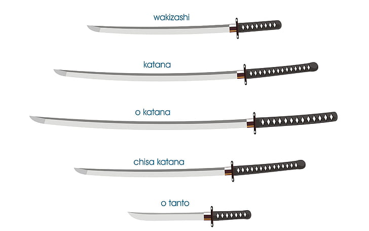 minimalistic katana samurai weapons infographics swords wakizashi white background tanto 2560x160 Art Minimalistic HD Art , Katana, minimalistic, HD wallpaper