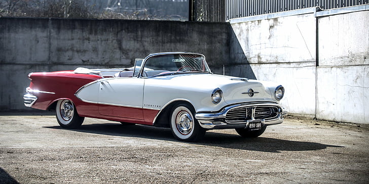 1956, carros, clássicos, conversíveis, oldsmobile, starfire, HD papel de parede