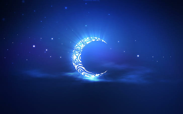 Santa Ramadan Moon, lua, santo, ramadan, celebrações, HD papel de parede
