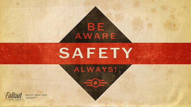 Soyez toujours conscient de la sécurité!texte, jeux vidéo, Fallout, Fallout 3, Fallout: New Vegas, Fond d'écran HD
