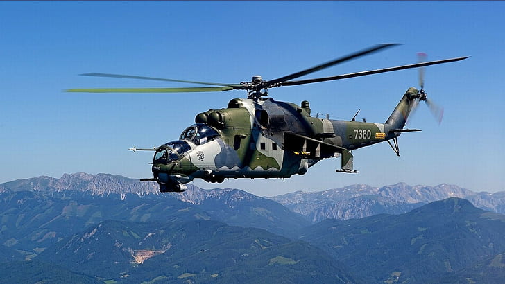 mi 24ハインド、ヘリコプター、軍用機、航空機、軍用、車両、 HDデスクトップの壁紙