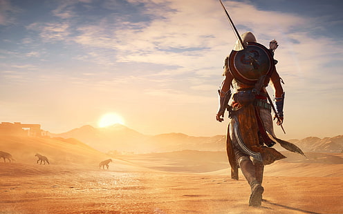 Couverture de jeu Assassin's Creed, Assassin's Creed, jeux vidéo, Assassin's Creed: Origins, Fond d'écran HD HD wallpaper