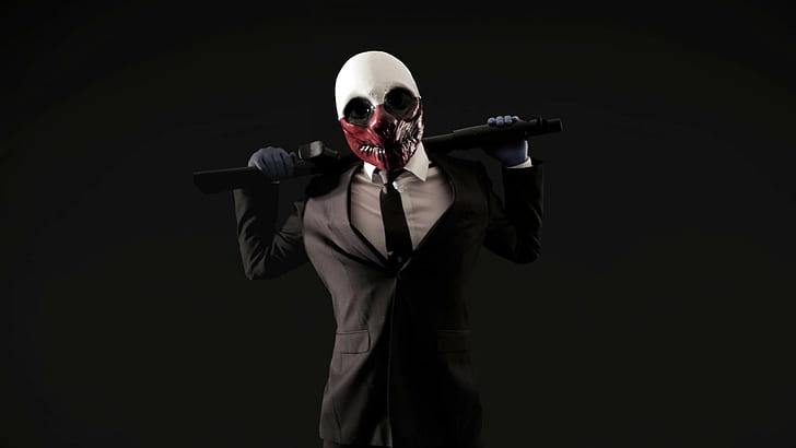 men's black suit jacket, Payday: The Heist, Payday 2, HD wallpaper
