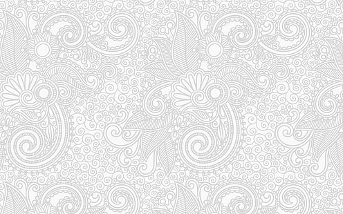 tapet, design, blomma, linje, vit, bw, mönster, HD tapet HD wallpaper