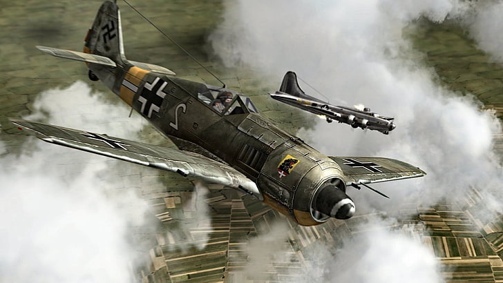 airplane, Focke Wulf, Fw 190, Germany, Luftwaffe, military, Military Aircraft, World War II, HD wallpaper