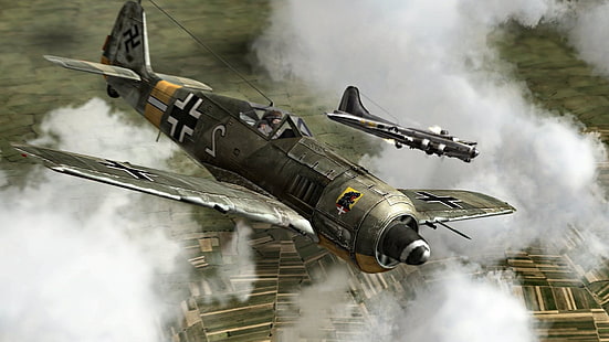 aereo, Focke Wulf, Fw 190, Germania, Luftwaffe, militare, aereo militare, seconda guerra mondiale, Sfondo HD HD wallpaper