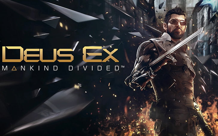 Poster Deus Ex, deus ex, umat manusia terpecah, adam jensen, Wallpaper HD