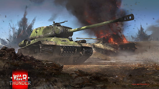 Guntur Perang, tank, IS-2, Tiger II, Gaijin Entertainment, video game, Wallpaper HD HD wallpaper