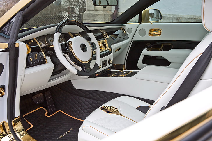 Interior, Wraith Palm Edition 999, Mansory Rolls-Royce Wraith, Salón del Automóvil de Ginebra 2016, Fondo de pantalla HD
